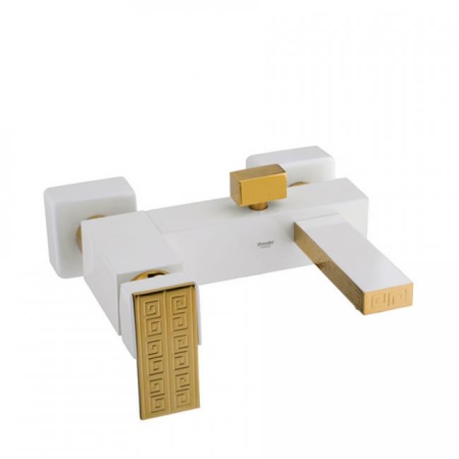 شیر حمام سفید و طلایی شودر مدل ورساچه